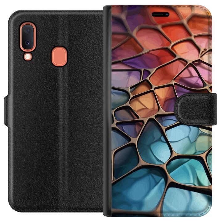 Wallet case for Samsung Galaxy A20e with Metallic pattern design in the group SMARTPHONE & TABLETS / Phone cases / Samsung at TP E-commerce Nordic AB (A58806)