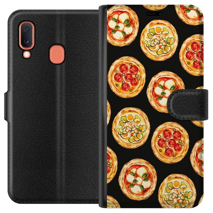 Wallet case for Samsung Galaxy A20e with Pizza design in the group SMARTPHONE & TABLETS / Phone cases / Samsung at TP E-commerce Nordic AB (A58809)