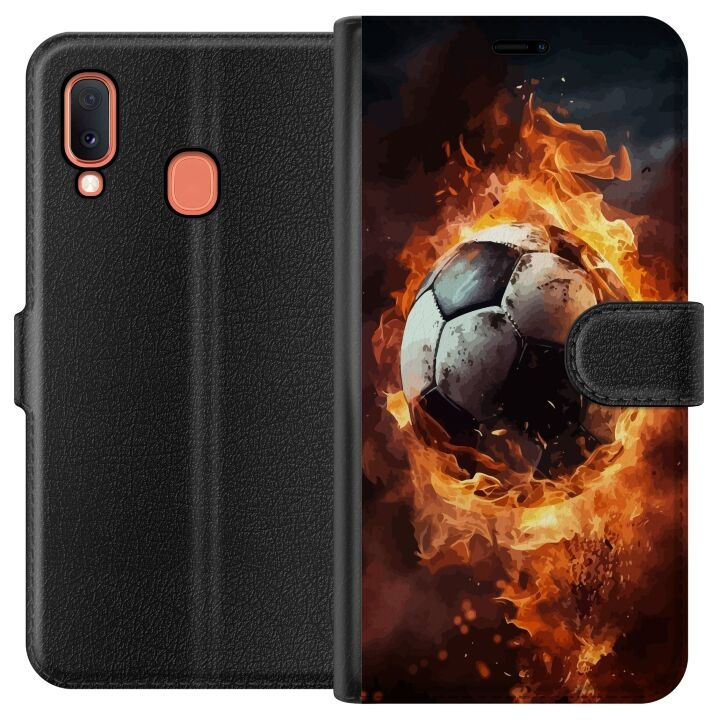 Wallet case for Samsung Galaxy A20e with Football design in the group SMARTPHONE & TABLETS / Phone cases / Samsung at TP E-commerce Nordic AB (A58817)