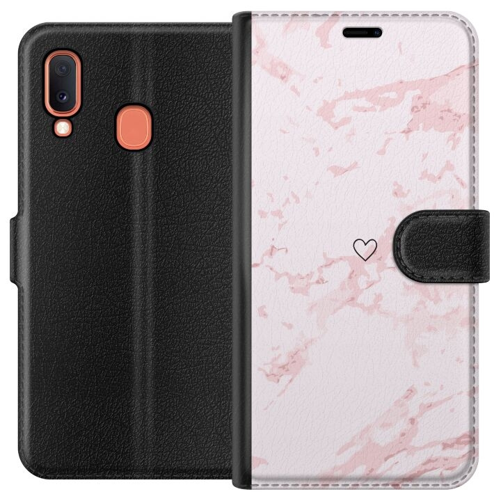 Wallet case for Samsung Galaxy A20e with Pink Heart design in the group SMARTPHONE & TABLETS / Phone cases / Samsung at TP E-commerce Nordic AB (A58819)