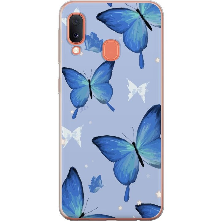 Mobile case for Samsung Galaxy A20e with Blue butterflies design in the group SMARTPHONE & TABLETS / Phone cases / Samsung at TP E-commerce Nordic AB (A58839)