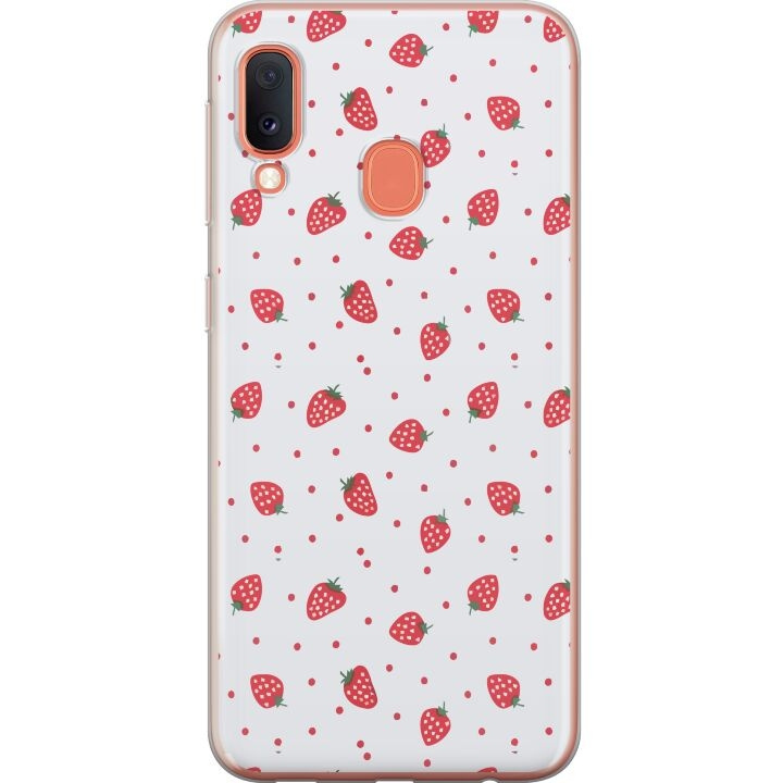 Mobile case for Samsung Galaxy A20e with Strawberries design in the group SMARTPHONE & TABLETS / Phone cases / Samsung at TP E-commerce Nordic AB (A58840)