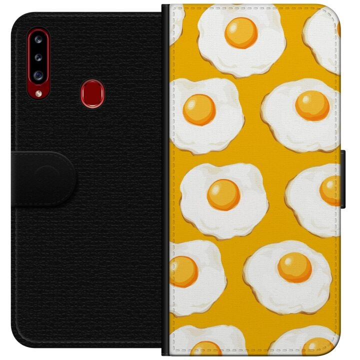 Wallet case for Samsung Galaxy A20s with Fried egg design in the group SMARTPHONE & TABLETS / Phone cases / Samsung at TP E-commerce Nordic AB (A58852)