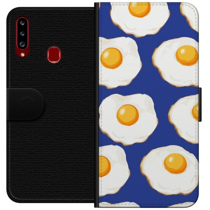 Wallet case for Samsung Galaxy A20s with Fried eggs design in the group SMARTPHONE & TABLETS / Phone cases / Samsung at TP E-commerce Nordic AB (A58856)