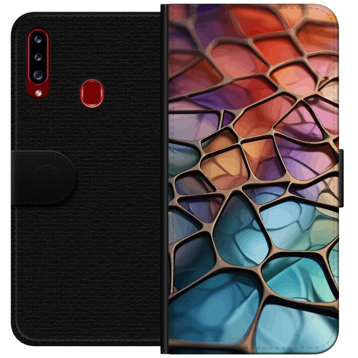 Wallet case for Samsung Galaxy A20s with Metallic pattern design in the group SMARTPHONE & TABLETS / Phone cases / Samsung at TP E-commerce Nordic AB (A58860)