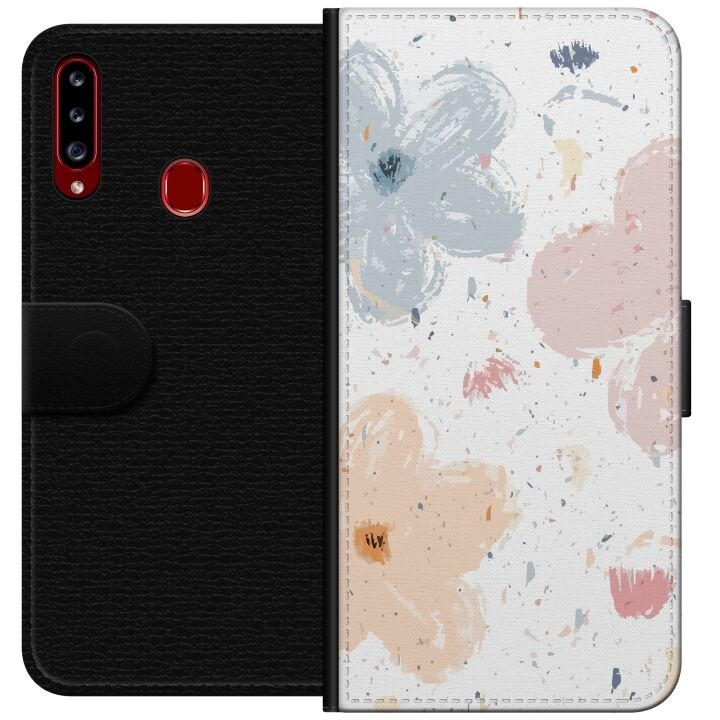 Wallet case for Samsung Galaxy A20s with Flowers design in the group SMARTPHONE & TABLETS / Phone cases / Samsung at TP E-commerce Nordic AB (A58862)