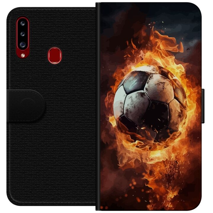 Wallet case for Samsung Galaxy A20s with Football design in the group SMARTPHONE & TABLETS / Phone cases / Samsung at TP E-commerce Nordic AB (A58871)