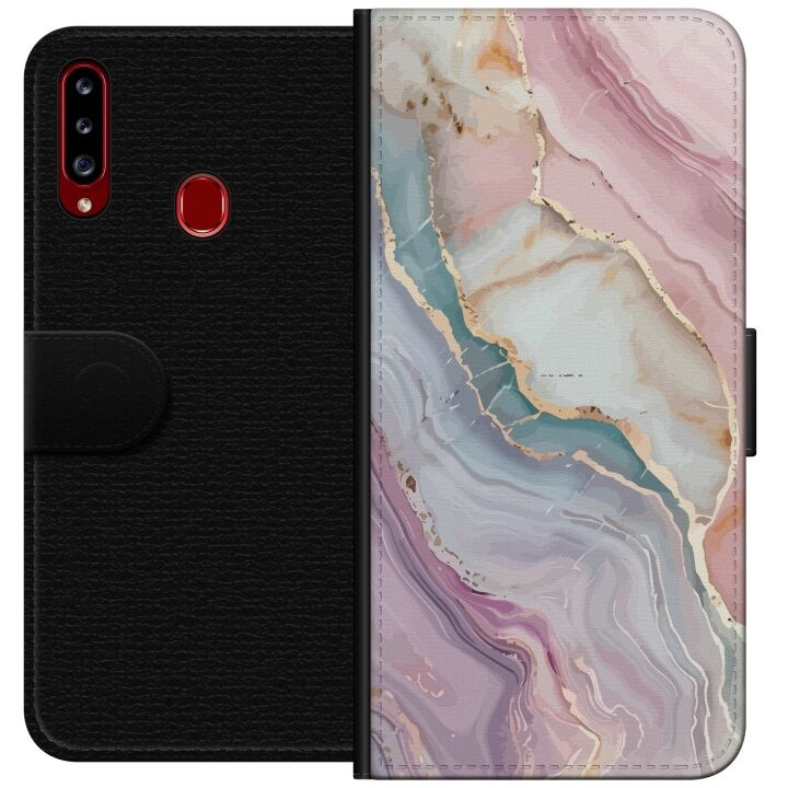 Wallet case for Samsung Galaxy A20s with Marble design in the group SMARTPHONE & TABLETS / Phone cases / Samsung at TP E-commerce Nordic AB (A58872)