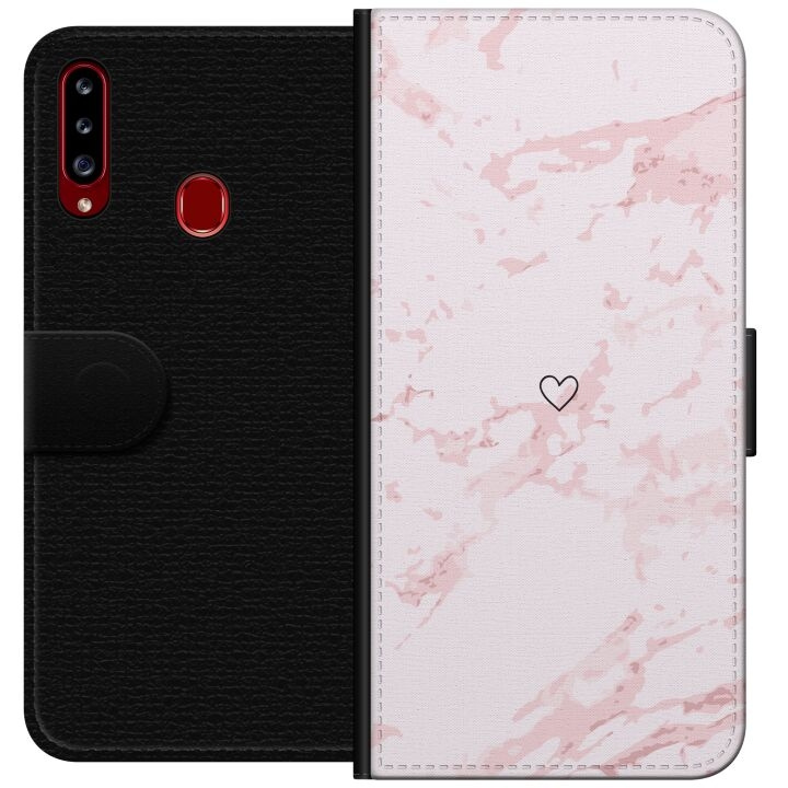 Wallet case for Samsung Galaxy A20s with Pink Heart design in the group SMARTPHONE & TABLETS / Phone cases / Samsung at TP E-commerce Nordic AB (A58873)