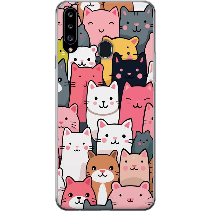 Mobile case for Samsung Galaxy A20s with Cat pattern design in the group SMARTPHONE & TABLETS / Phone cases / Samsung at TP E-commerce Nordic AB (A58885)