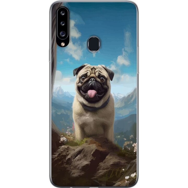 Mobile case for Samsung Galaxy A20s with Happy Dog design in the group SMARTPHONE & TABLETS / Phone cases / Samsung at TP E-commerce Nordic AB (A58895)