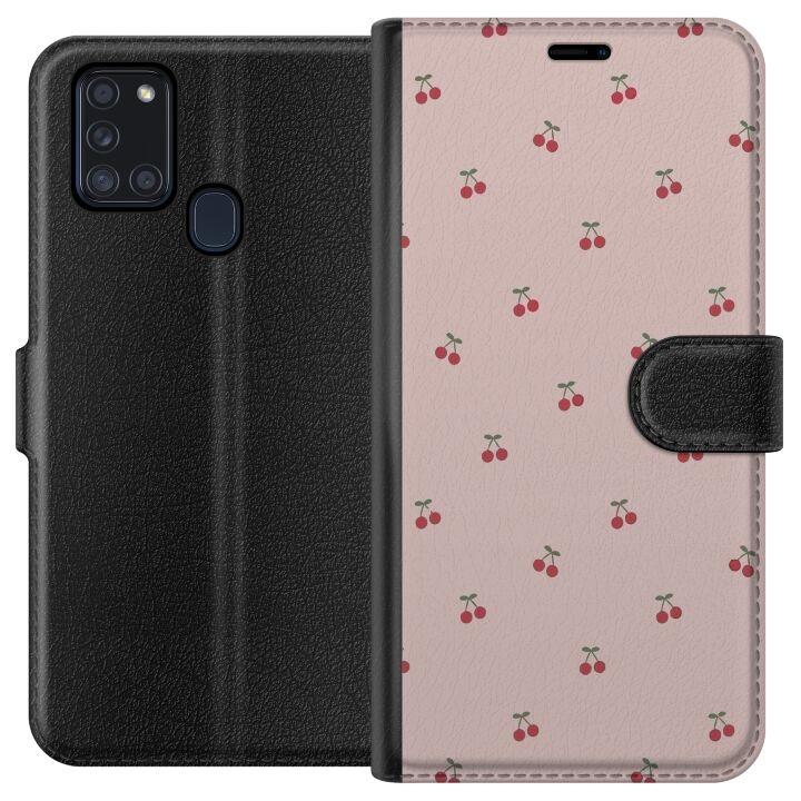 Wallet case for Samsung Galaxy A21s with Cherry design in the group SMARTPHONE & TABLETS / Phone cases / Samsung at TP E-commerce Nordic AB (A58911)