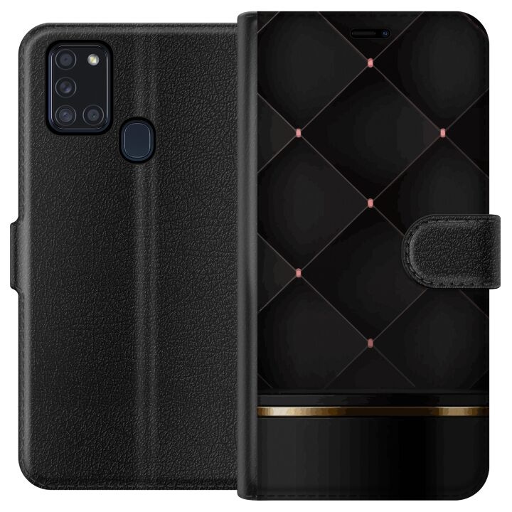 Wallet case for Samsung Galaxy A21s with Luxury line design in the group SMARTPHONE & TABLETS / Phone cases / Samsung at TP E-commerce Nordic AB (A58919)