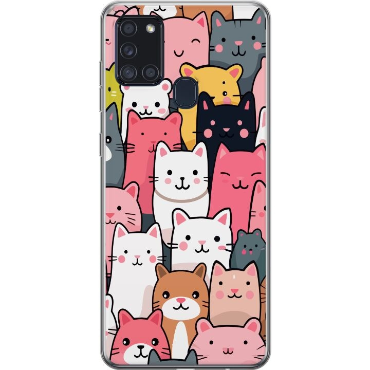 Mobile case for Samsung Galaxy A21s with Cat pattern design in the group SMARTPHONE & TABLETS / Phone cases / Samsung at TP E-commerce Nordic AB (A58939)