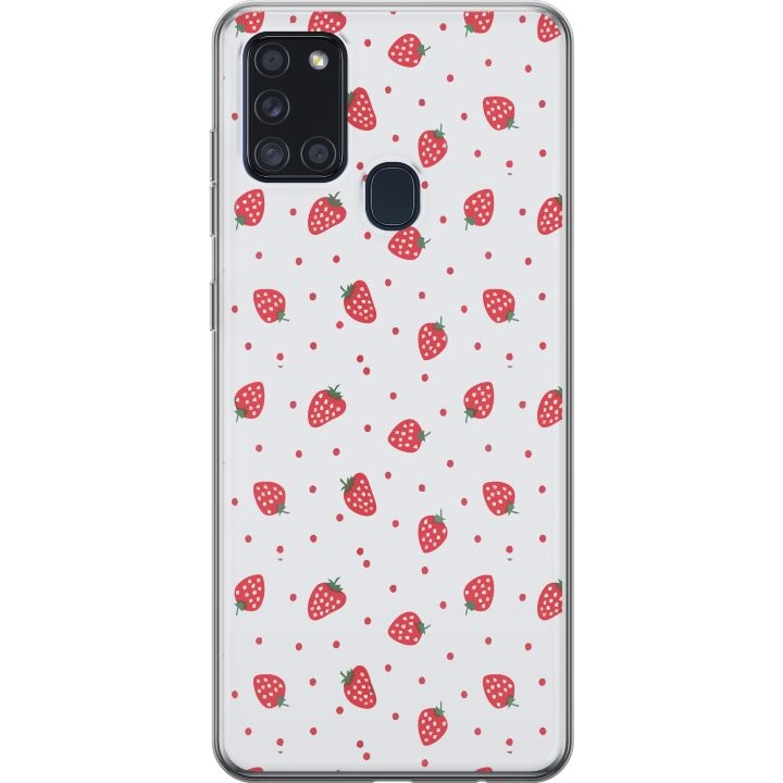 Mobile case for Samsung Galaxy A21s with Strawberries design in the group SMARTPHONE & TABLETS / Phone cases / Samsung at TP E-commerce Nordic AB (A58948)