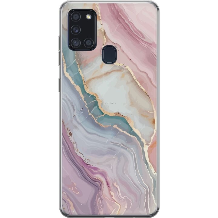 Mobile case for Samsung Galaxy A21s with Marble design in the group SMARTPHONE & TABLETS / Phone cases / Samsung at TP E-commerce Nordic AB (A58953)