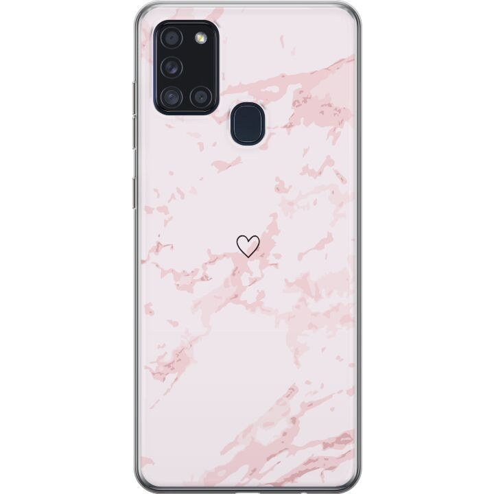 Mobile case for Samsung Galaxy A21s with Pink Heart design in the group SMARTPHONE & TABLETS / Phone cases / Samsung at TP E-commerce Nordic AB (A58954)