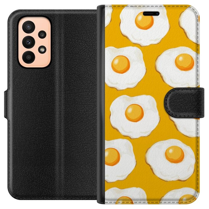 Wallet case for Samsung Galaxy A23 with Fried egg design in the group SMARTPHONE & TABLETS / Phone cases / Samsung at TP E-commerce Nordic AB (A59014)