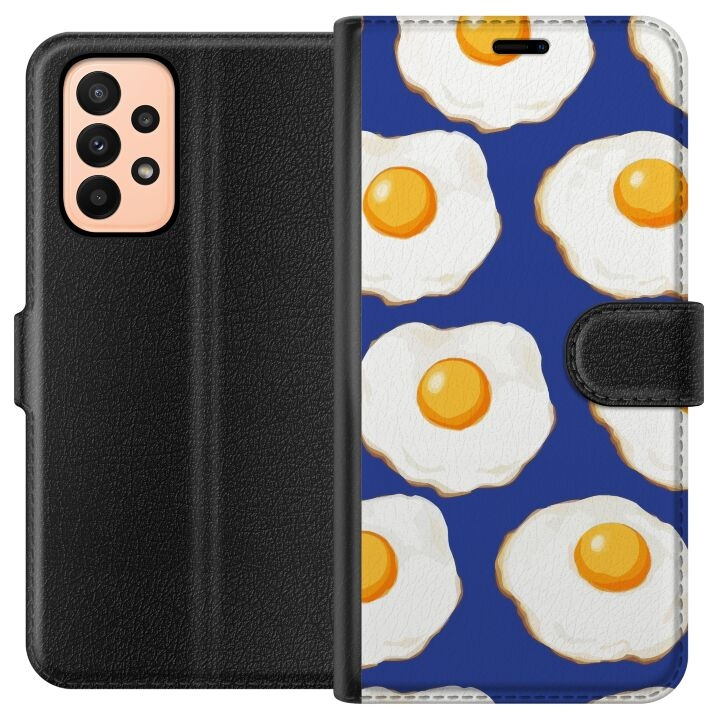 Wallet case for Samsung Galaxy A23 with Fried eggs design in the group SMARTPHONE & TABLETS / Phone cases / Samsung at TP E-commerce Nordic AB (A59018)