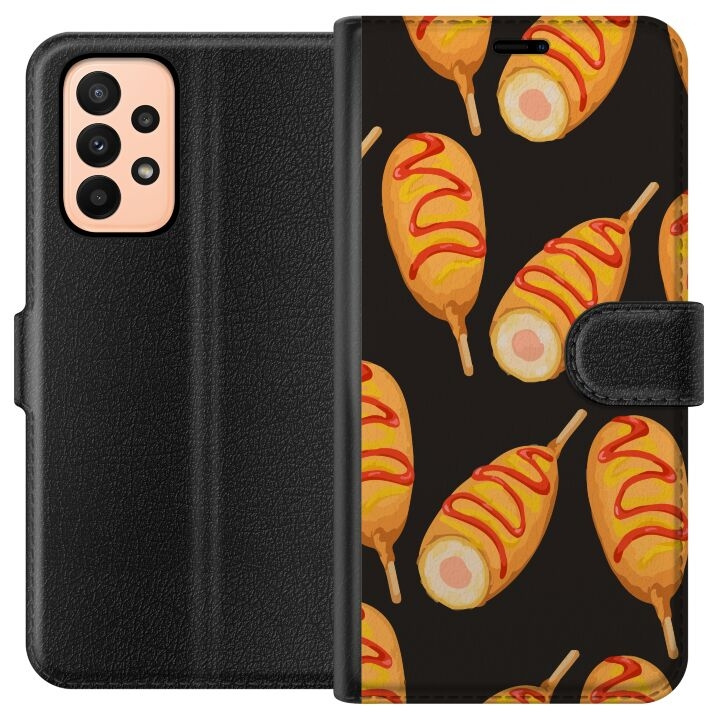 Wallet case for Samsung Galaxy A23 with Chicken drumstick design in the group SMARTPHONE & TABLETS / Phone cases / Samsung at TP E-commerce Nordic AB (A59021)