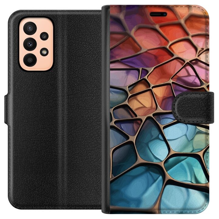 Wallet case for Samsung Galaxy A23 with Metallic pattern design in the group SMARTPHONE & TABLETS / Phone cases / Samsung at TP E-commerce Nordic AB (A59022)