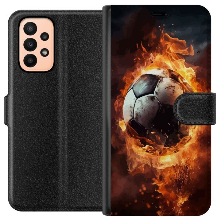 Wallet case for Samsung Galaxy A23 with Football design in the group SMARTPHONE & TABLETS / Phone cases / Samsung at TP E-commerce Nordic AB (A59033)