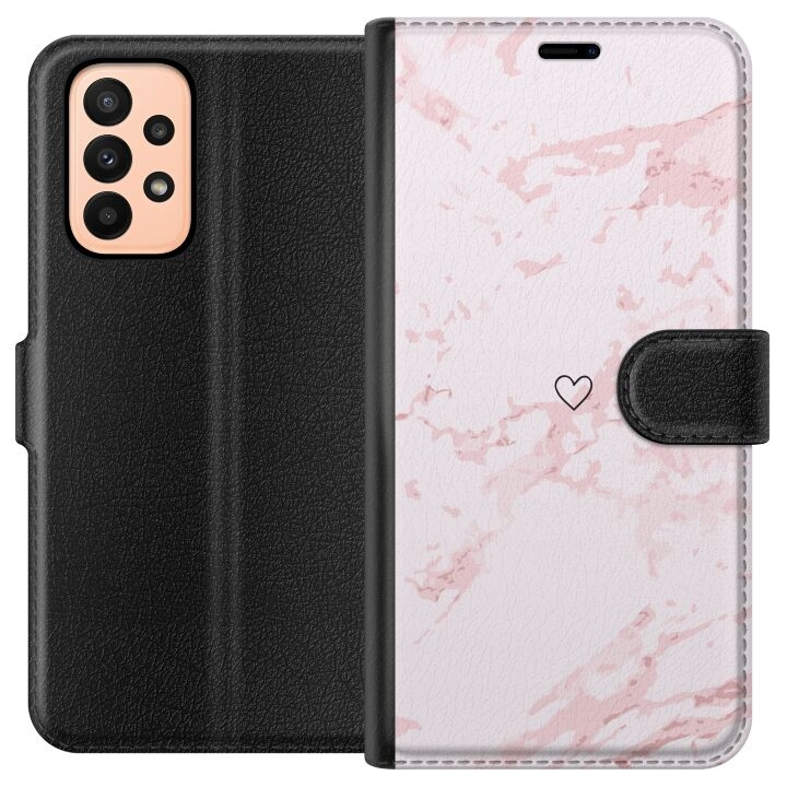 Wallet case for Samsung Galaxy A23 with Pink Heart design in the group SMARTPHONE & TABLETS / Phone cases / Samsung at TP E-commerce Nordic AB (A59035)