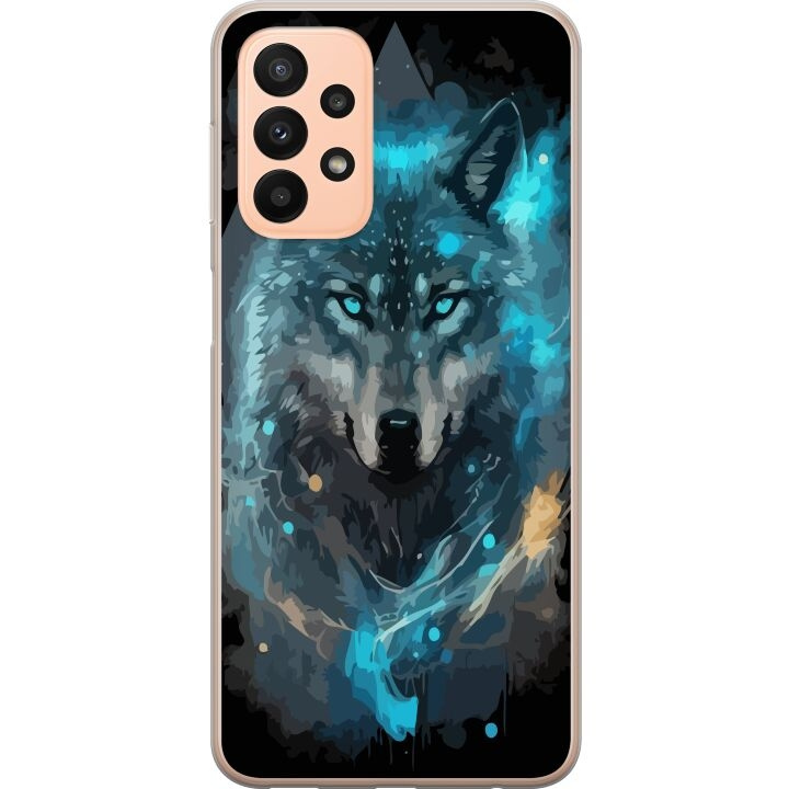 Mobile case for Samsung Galaxy A23 with Wolf design in the group SMARTPHONE & TABLETS / Phone cases / Samsung at TP E-commerce Nordic AB (A59044)