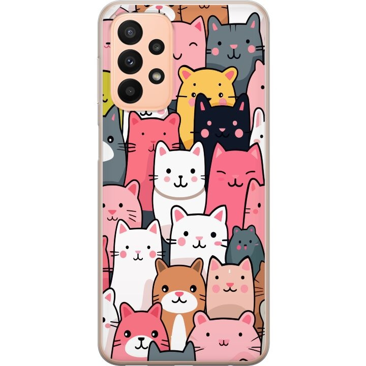 Mobile case for Samsung Galaxy A23 with Cat pattern design in the group SMARTPHONE & TABLETS / Phone cases / Samsung at TP E-commerce Nordic AB (A59047)