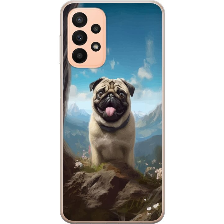 Mobile case for Samsung Galaxy A23 with Happy Dog design in the group SMARTPHONE & TABLETS / Phone cases / Samsung at TP E-commerce Nordic AB (A59057)