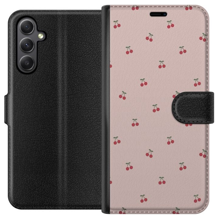 Wallet case for Samsung Galaxy A24 4G with Cherry design in the group SMARTPHONE & TABLETS / Phone cases / Samsung at TP E-commerce Nordic AB (A59100)