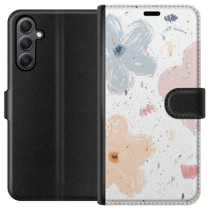 Wallet case for Samsung Galaxy A24 4G with Flowers design in the group SMARTPHONE & TABLETS / Phone cases / Samsung at TP E-commerce Nordic AB (A59105)