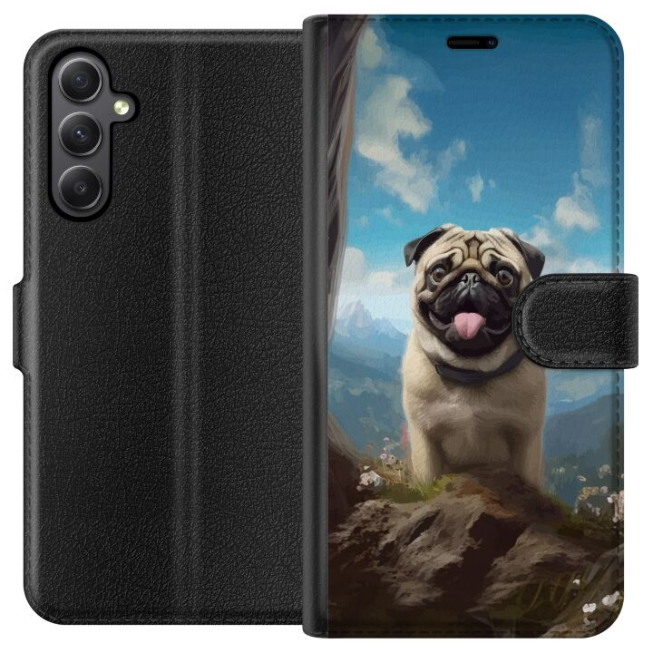 Wallet case for Samsung Galaxy A24 4G with Happy Dog design in the group SMARTPHONE & TABLETS / Phone cases / Samsung at TP E-commerce Nordic AB (A59111)