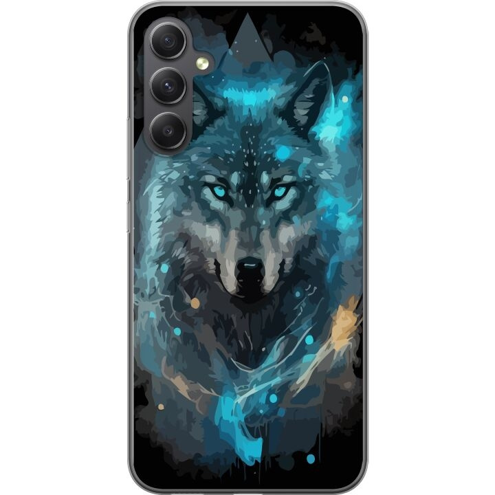 Mobile case for Samsung Galaxy A24 4G with Wolf design in the group SMARTPHONE & TABLETS / Phone cases / Samsung at TP E-commerce Nordic AB (A59125)