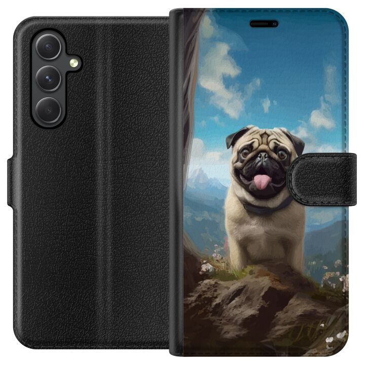 Wallet case for Samsung Galaxy A25 with Happy Dog design in the group SMARTPHONE & TABLETS / Phone cases / Samsung at TP E-commerce Nordic AB (A59165)