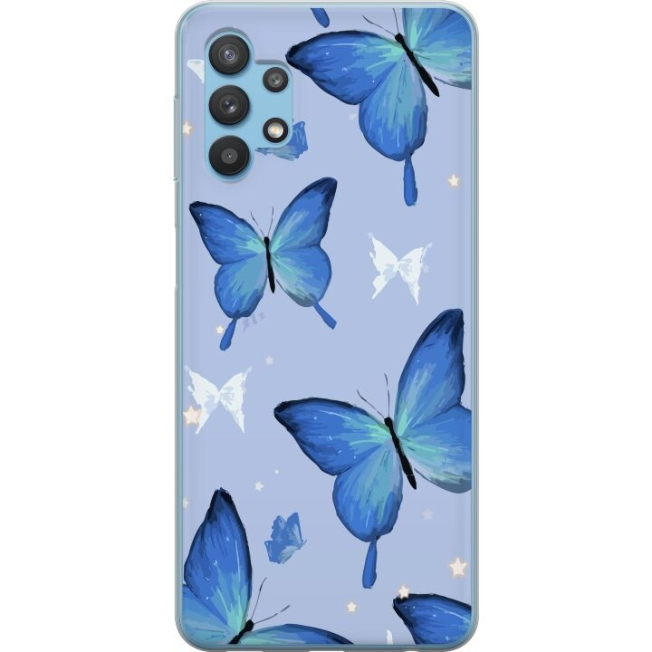 Mobile case for Samsung Galaxy A32 5G with Blue butterflies design in the group SMARTPHONE & TABLETS / Phone cases / Samsung at TP E-commerce Nordic AB (A59244)