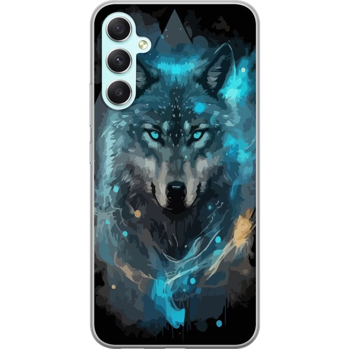 Mobile case for Samsung Galaxy A34 with Wolf design in the group SMARTPHONE & TABLETS / Phone cases / Samsung at TP E-commerce Nordic AB (A59341)