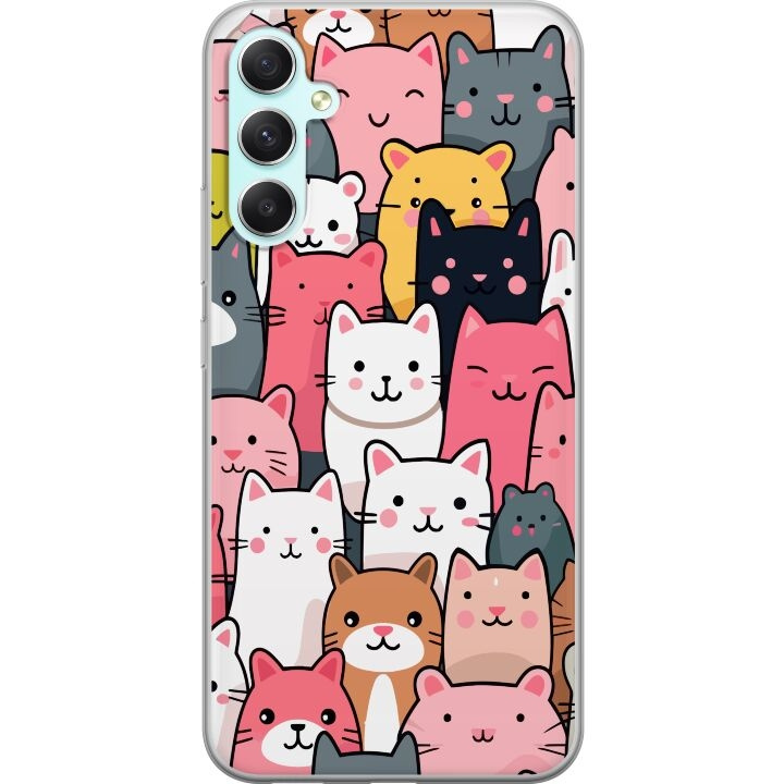 Mobile case for Samsung Galaxy A34 with Cat pattern design in the group SMARTPHONE & TABLETS / Phone cases / Samsung at TP E-commerce Nordic AB (A59344)