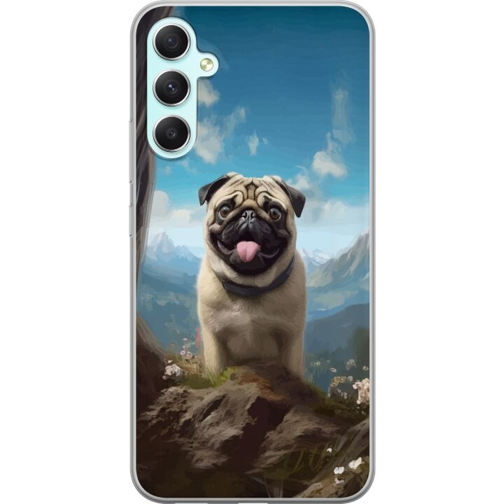 Mobile case for Samsung Galaxy A34 with Happy Dog design in the group SMARTPHONE & TABLETS / Phone cases / Samsung at TP E-commerce Nordic AB (A59354)