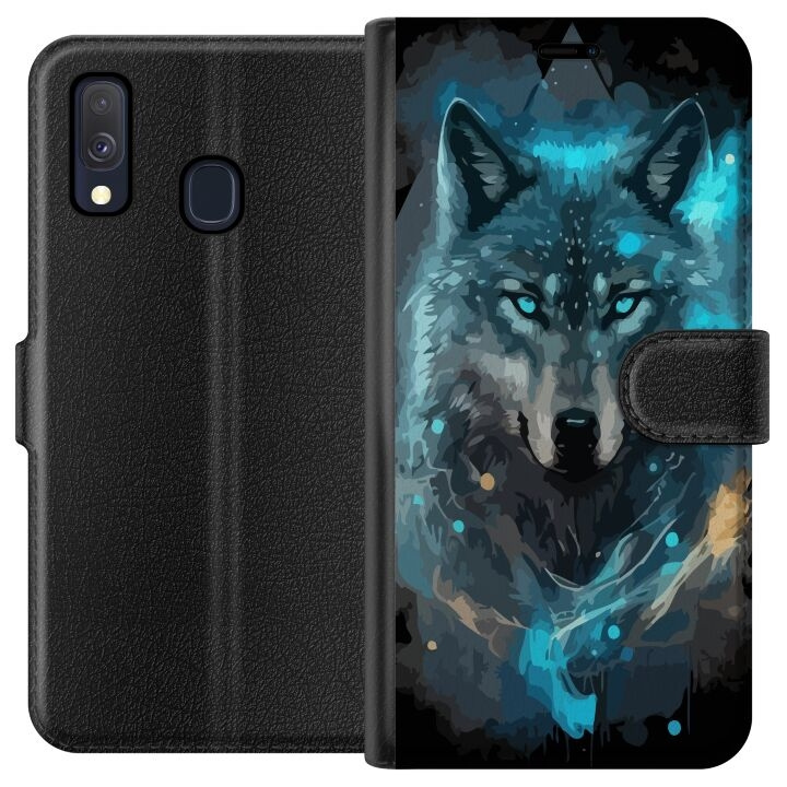 Wallet case for Samsung Galaxy A40 with Wolf design in the group SMARTPHONE & TABLETS / Phone cases / Samsung at TP E-commerce Nordic AB (A59449)