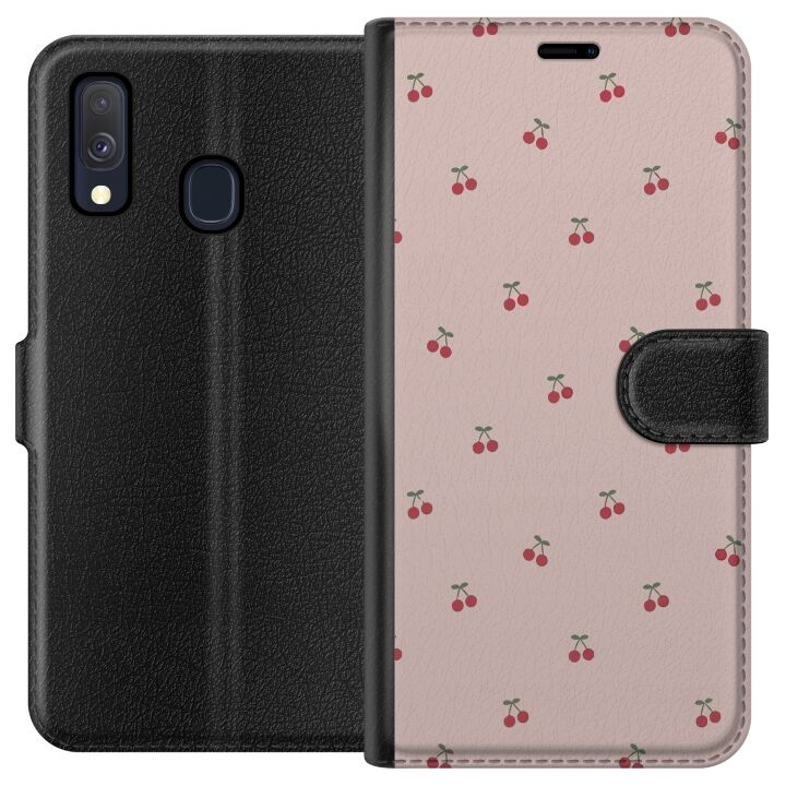 Wallet case for Samsung Galaxy A40 with Cherry design in the group SMARTPHONE & TABLETS / Phone cases / Samsung at TP E-commerce Nordic AB (A59451)