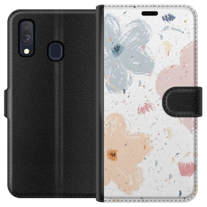 Wallet case for Samsung Galaxy A40 with Flowers design in the group SMARTPHONE & TABLETS / Phone cases / Samsung at TP E-commerce Nordic AB (A59456)