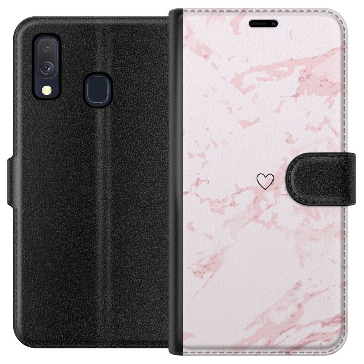 Wallet case for Samsung Galaxy A40 with Pink Heart design in the group SMARTPHONE & TABLETS / Phone cases / Samsung at TP E-commerce Nordic AB (A59467)