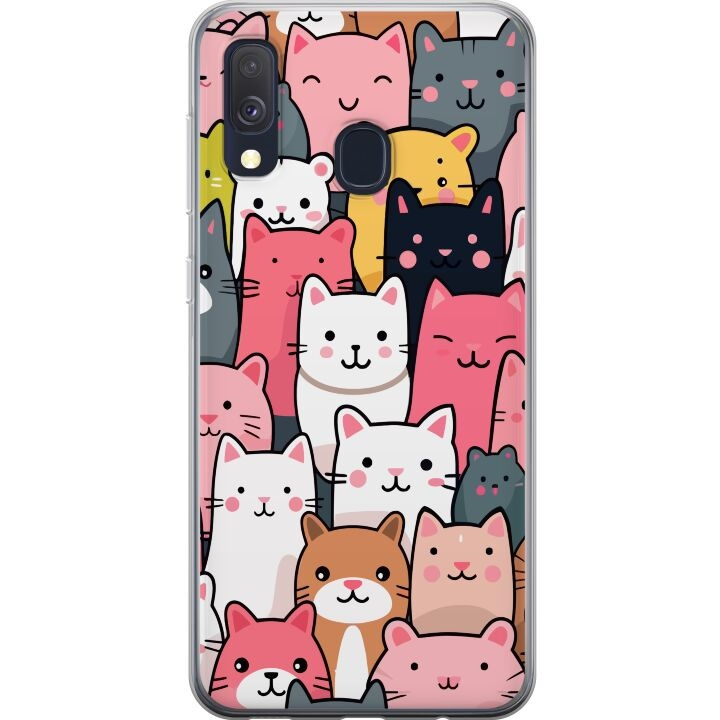 Mobile case for Samsung Galaxy A40 with Cat pattern design in the group SMARTPHONE & TABLETS / Phone cases / Samsung at TP E-commerce Nordic AB (A59479)