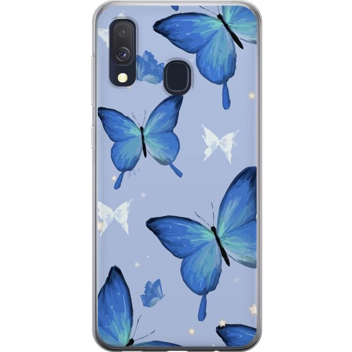 Mobile case for Samsung Galaxy A40 with Blue butterflies design in the group SMARTPHONE & TABLETS / Phone cases / Samsung at TP E-commerce Nordic AB (A59487)