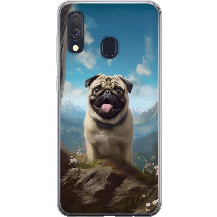 Mobile case for Samsung Galaxy A40 with Happy Dog design in the group SMARTPHONE & TABLETS / Phone cases / Samsung at TP E-commerce Nordic AB (A59489)