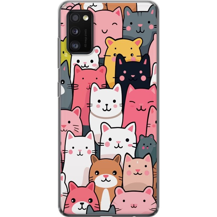 Mobile case for Samsung Galaxy A41 with Cat pattern design in the group SMARTPHONE & TABLETS / Phone cases / Samsung at TP E-commerce Nordic AB (A59533)