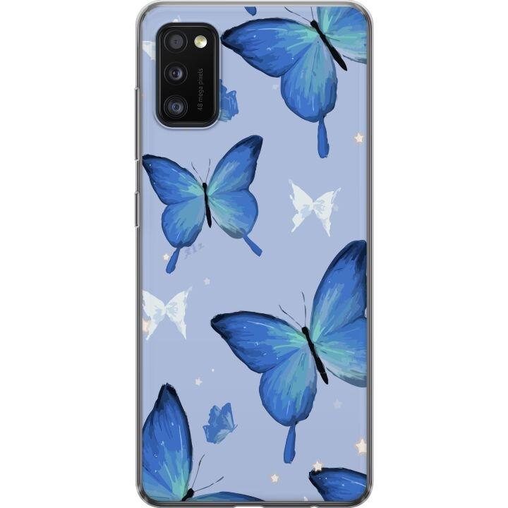 Mobile case for Samsung Galaxy A41 with Blue butterflies design in the group SMARTPHONE & TABLETS / Phone cases / Samsung at TP E-commerce Nordic AB (A59541)