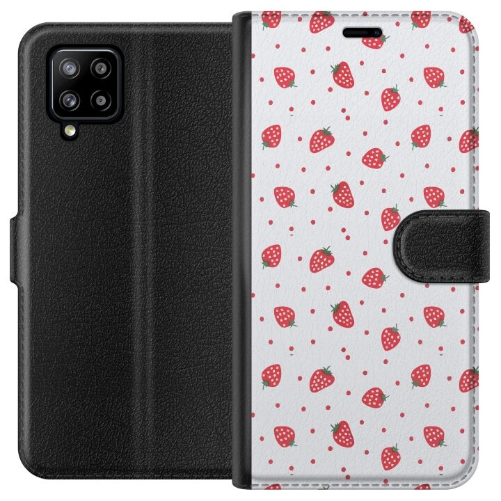 Wallet case for Samsung Galaxy A42 5G with Strawberries design in the group SMARTPHONE & TABLETS / Phone cases / Samsung at TP E-commerce Nordic AB (A59569)