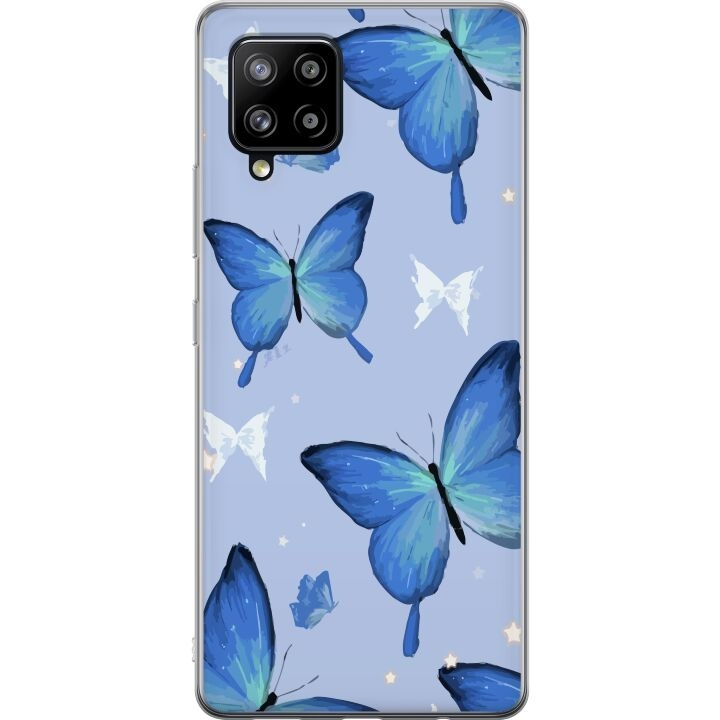 Mobile case for Samsung Galaxy A42 5G with Blue butterflies design in the group SMARTPHONE & TABLETS / Phone cases / Samsung at TP E-commerce Nordic AB (A59595)